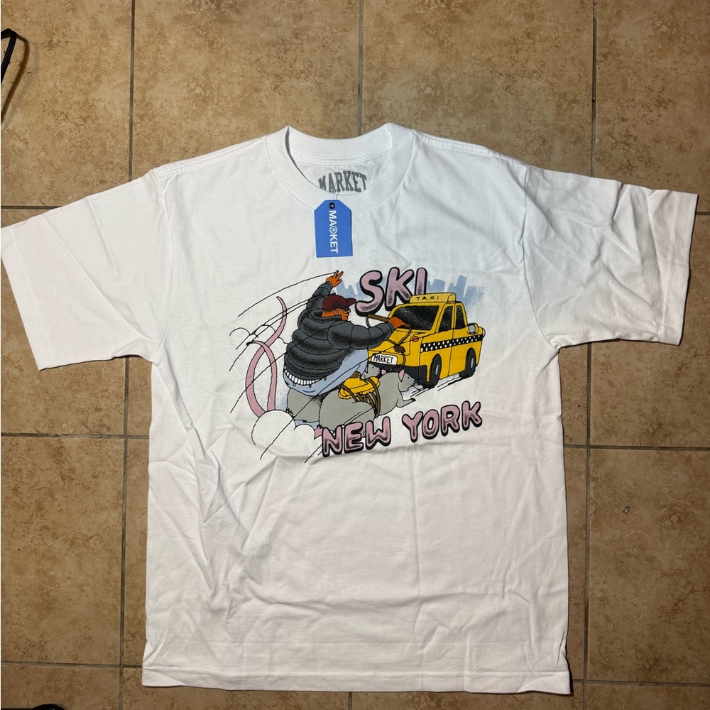 Market White Graphic Tee - New York Design